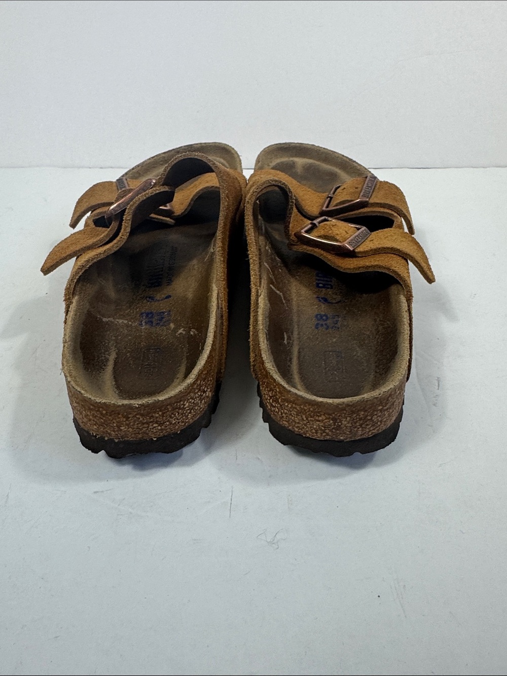 Birkenstock Brown Suede Double-Buckle Sandals Arizona Sz 38 - Picture 4 of 12